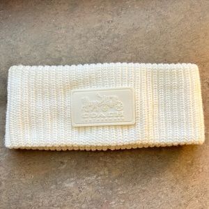 Cream White Coach Logo Knit Band